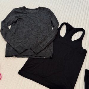 Lululemon Swift Black Long Sleeve and Tank Top Set Size 6